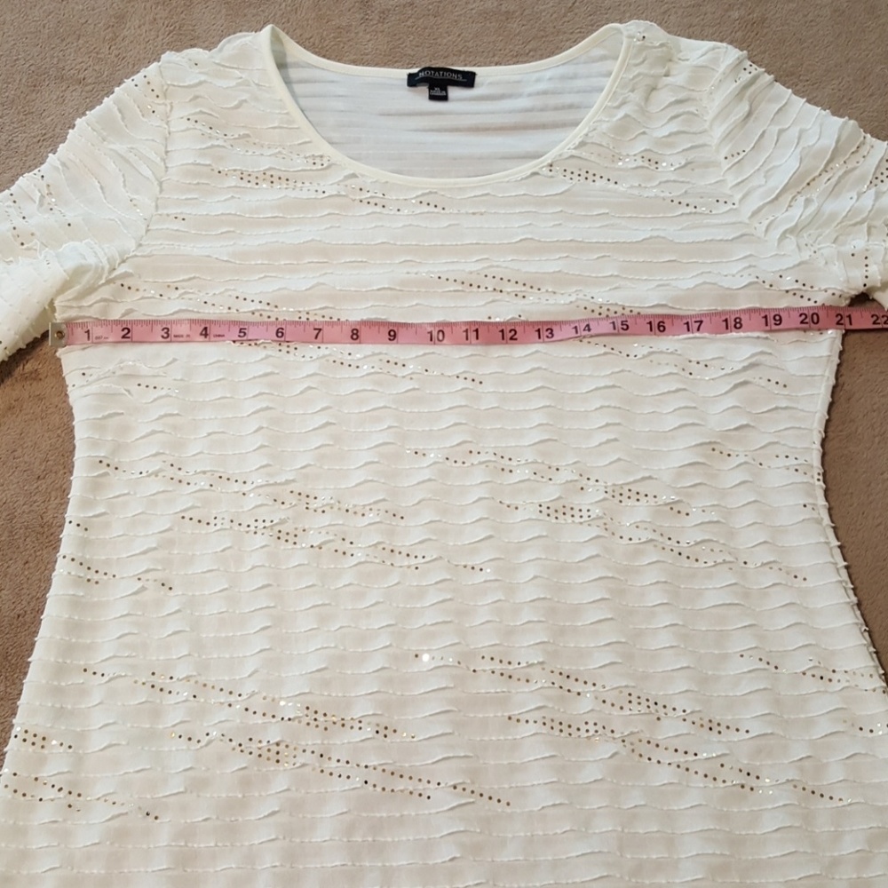 Notations Top. Gold Sequins. Sz XL. - Picture 5 of 8